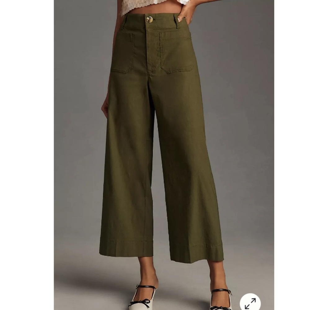 Anthropologie The Colette Cropped Wide-Leg Pants by Maeve
